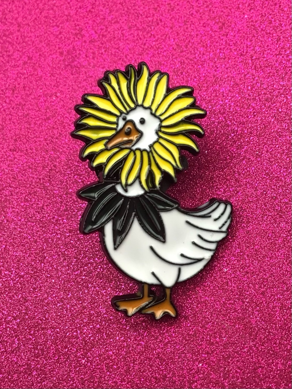 Flower Goose Enamel Pin